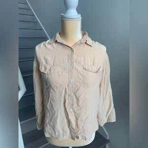 The Silk Farm Light Peach Button-Up Women's Blouse